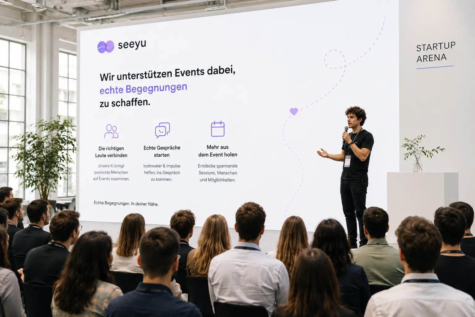 Seeyu Präsentation auf einem Startup Event